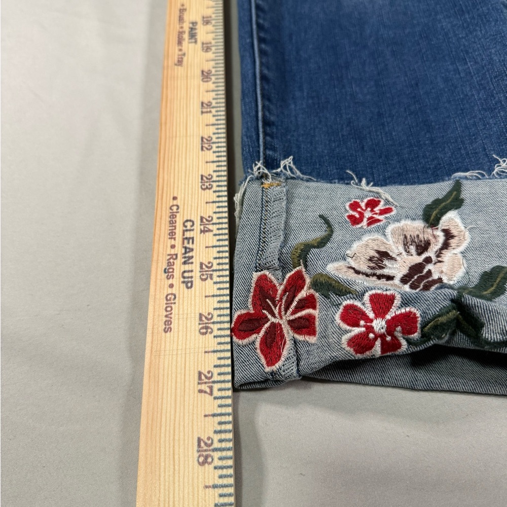 Back in the Saddle Size 16 Stretch Jeans Floral Embroidered Cuff - Picture 8 of 13